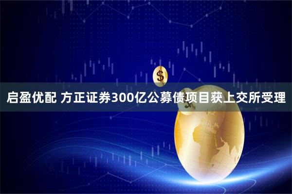 启盈优配 方正证券300亿公募债项目获上交所受理